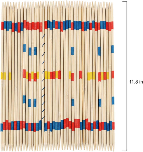 41 Piece 12 Inch Bamboo Pick Up Sticks Game - Classic Family Board Game Gift for Adults & Kids