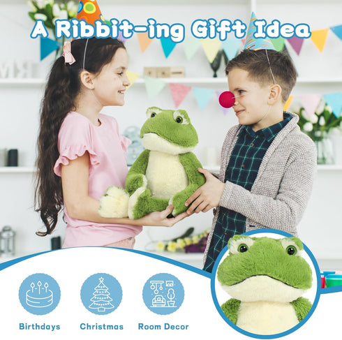17.7 Inch Muiteiur Plush Frog Stuffed Animal, Cute Frog Soft Toy with White Belly, Stuffed Frog Plush Toy Gift for Kids