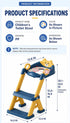 Gorocking Kids Potty Training Toilet Seat with Step Stool Ladder, Bear Design, Adjustable Height, Non-Slip Steps, Soft
