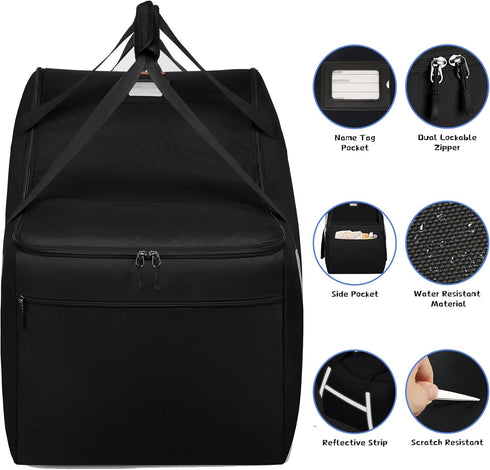 SINVICKO 30 Infant Car Seat Travel Bag for Airplane Compatible with All Nuna Pipa Car Seat and Base,Chicco KeyFit