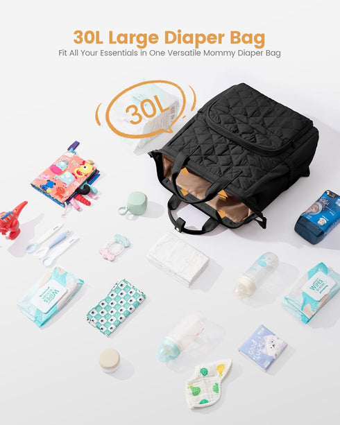 Backpack, Backpack LOVEVOOK Diaper Bag Large Baby Bag for Girl Boy with Changing Pad, Diaper for Mom Dad with Stroller