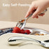 Set, 18/10 Set (2-Piece) KINGSTONE Toddler Utensils Stainless Steel Kids Silverware with Curved Handle, All-Metal Baby