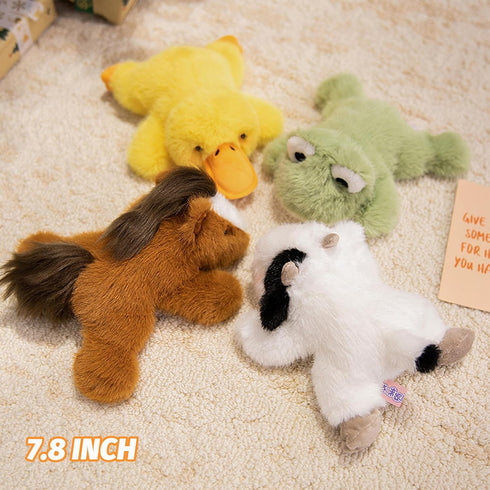 7.8" PEACH CAT Horse Stuffed Animal Cute Plushies Small Plush Toys Gifts for Kids Brown