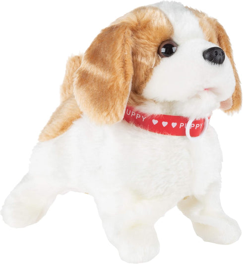 Happy Trails Interactive Plush Puppy Toy, Battery Operated Dog That Walks, Barks, and Does Back Flips