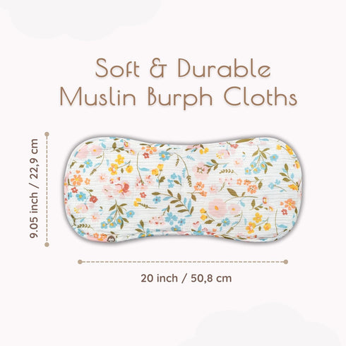 Set, 6 Pack 20"x9" 100% Set Muslin Burp Cloths for Baby Girl Cotton Burp Cloths Baby Girl, Large Absorbent Burping