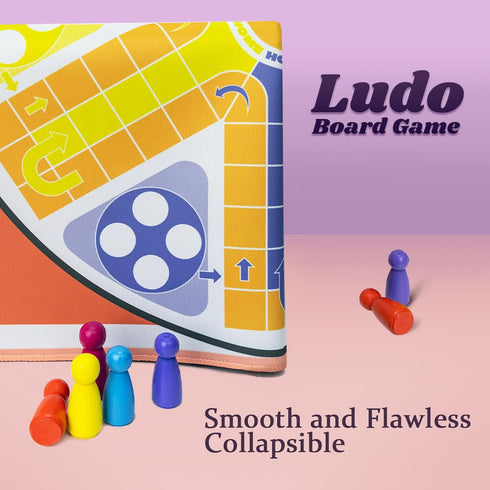 20 Inches Ludo Board Game for 2-6 Players, Ludo & Parcheesi, Family Gathering & Party Night (Instruction Included)