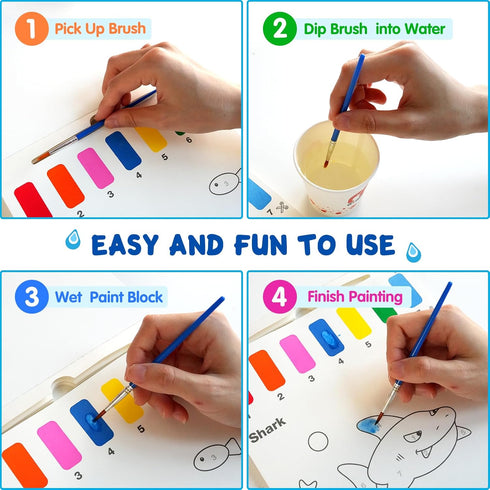 Paint with Water Coloring Books for Kids, Watercolor Painting Paper Activities for Boys & Girls Ages 3-8