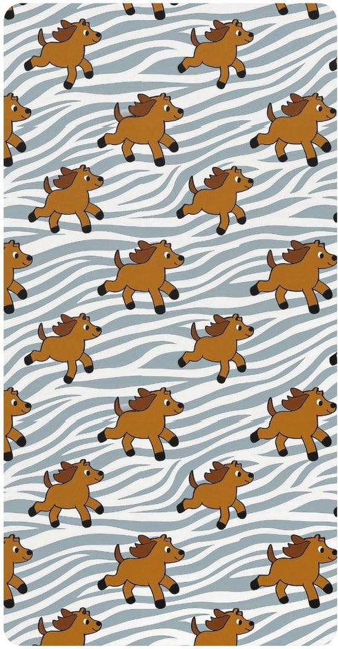 miaozhen Cotton Baby Crib Sheets Soft Cute Cartoo Brown Horse Zebras Stripes Muslin