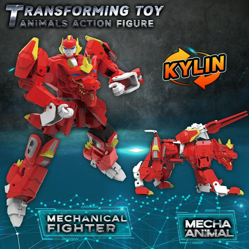 10-in 6 7 8 9 10 Wenbeier Animal Transforming Robot Toys Kirin Action Figure for Kids Deformation Robot for Boys
