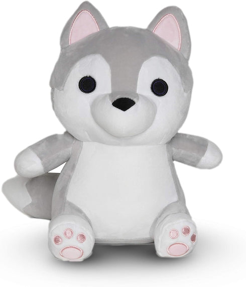 Avocatt Gray Wolf Plush Toy - 10 Inches Stuffed Animal Plushie for Boys and Girls, Soft Fabric and Stuffing for Cuddling