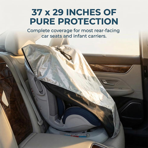 DUSCOKE (1PC) Baby Car Seat Sun Shade Cover - UV Protection Heat Shield Cooler Cover for Infant & Toddler Car Seats |