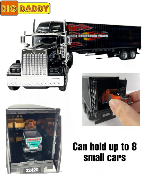Big-Daddy Heavy Duty Tractor Trailer Cargo Transporter with Remote-Controlled Cargo Hold