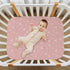 Sheet,52x28IN Pfrewn Christmas Crib Sheets for Boys Girls Pine Tree Branches Snowflakes on Pink Fitted Crib Sheet Fits