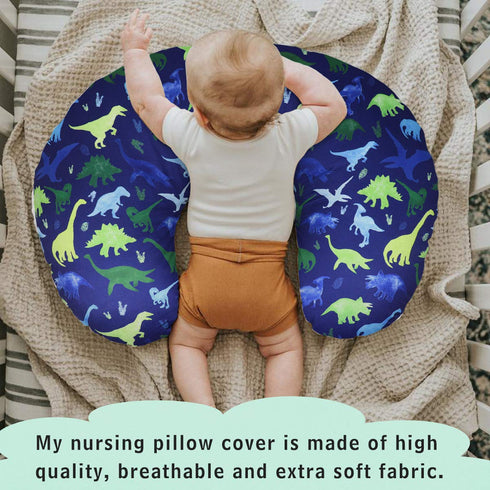 Dinosaur Nursing Pillow Cover, Breastfeeding Pillow Slipcover for Baby Boys & Girls, Nursing Pillow Case for Newborn