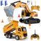 MQDMINI Remote Control Excavator and Dump Truck Toy Set - RC Construction Vehicles