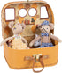 LEVLOVS Mouse Doll, Christmas Mouse in a Box, Sister Mouse in Matchbox, Linen Doll with Mushroom in Leaf Bed