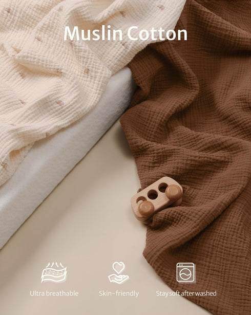 Blissful Diary Muslin Changing Pad Cover and Baby Diaper Caddy Organizer Bundle
