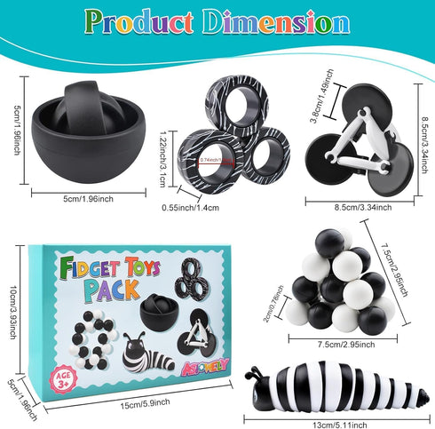 Pack, 5PC Set 8-12 Fidget Toys Adults Sensory Toys Easter Basket Stuffers for Kids Teen Autism, Desk Toy Stress Relief