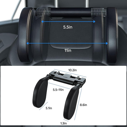 2 QRabbit Adjustable Car Headrest Pillow, U-Shaped Head Support Neck Pillows, Car Travel Sleeping Headrest Pillow
