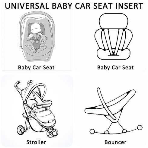 2 1 in Infant Car Seat Insert, Car Seat Head Support Baby Girls Boys, Soft Newborn Carseat Insert Cushion, Perfect