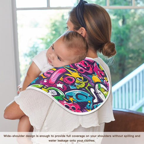 YEGAME Set 1 11 22 Inch Muslin Baby Burp Cloths of - Graffiti Super Absorbent Cotton Burping Rags Soft Baby Washcloths
