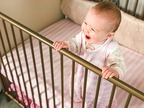 BaeBae Goods 3 Pack, Fitted Baby Crib Sheets for Girls, Soft and Breathable Jersey Cotton, Pink and White, Cute Girly