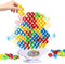 64 Pcs Stacking Tower Game with 22 Cards, Giant Tumble Balance Game