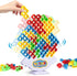 64 Pcs Stacking Tower Game with 22 Cards, Giant Tumble Balance Game