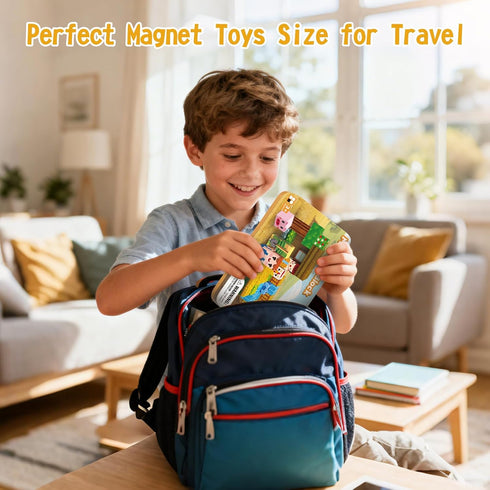 54PCS Set 3-5, 3+ Travel Magnetic Blocks, Mini Magnet Toys for Kids,Magnetic Building Blocks Cube, Portable Magnetic
