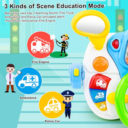 Love&Mini Steering Wheel Toys for 1-5 Year Old Boys and Girls, Simulation Driving Learning Educational Toys
