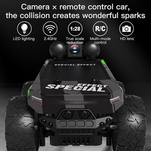 Wickena 1:28 Set, RC Cars FPV Camera RC Car with LED Lights - High Speed Remote Control Racing Truck for Adults & Kids