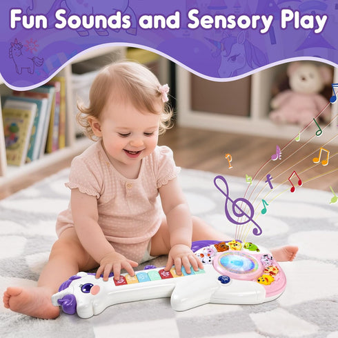 1 2 12-18 1-3, 1st Marstone Toys for Year Old Girl Birthday Gifts: Baby Musical Unicorn Toys Months, Educational