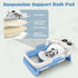 0-24 Foldable Baby Bathtub, Lightweight Bathtub for Infants to Toddlers with Soft Cushion & Thermometer, Portable Baby