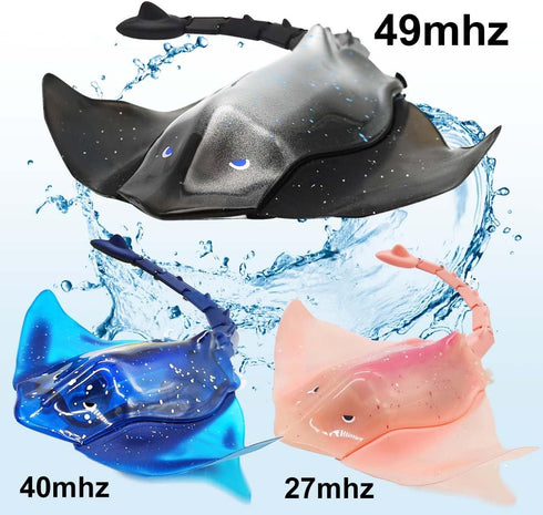 Summer 8-12 Pool Toys Remote Control Stingray Diving into Water High Simulation Robot Manta ray Lights Rechargeable