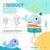 0-6-12-18 Jollybaby Baby Musical Pull String Hanging Toy for Stroller Car Seat Crib Play Gym, Plush Stuffed Whale Toy