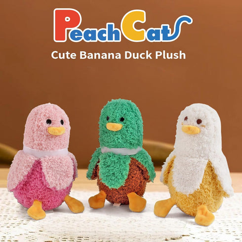 1 Mommy 19.7" 3 4 Set PEACH CAT Banana Duck Plush Banana Duck Stuffed Animal with Cute Babies Inside, Pieces Plushies