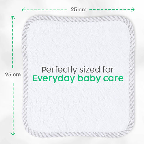 San Francisco Baby 6-Piece Bamboo Rayon Washcloths for Newborn - Soft, Absorbent, White