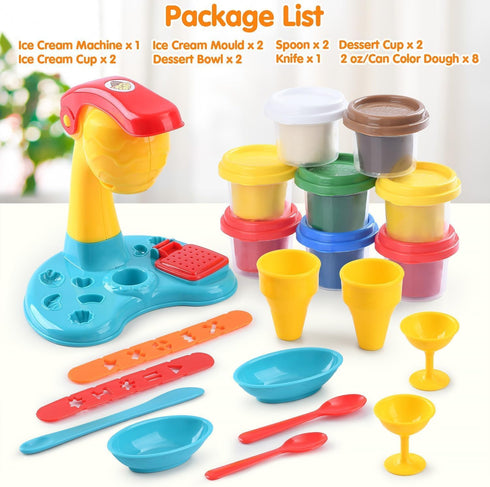 Sets 4-8, Set 3+, Boys,8 Compound,2 oz Color Dough for Kids Ages Play Kitchen Ice Cream Maker Color Dough for Kids Ages