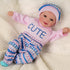 BABESIDE 4 Pcs Baby Doll Clothes Set for 17-22 Inch Reborn Dolls, Cute Cat Pattern Outfits for Girls
