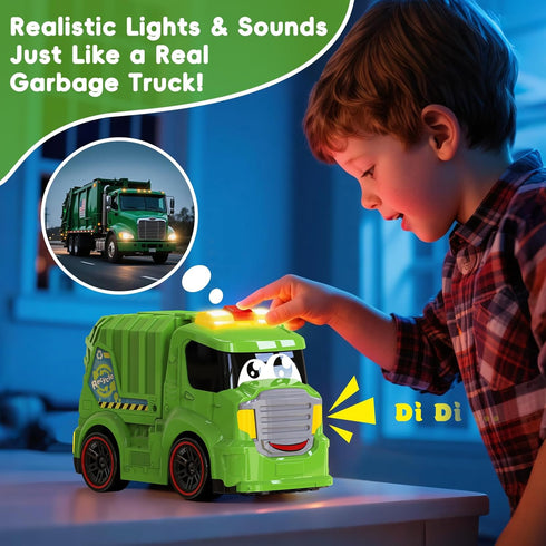 1-3 3-8 AEROQUEST Remote Control Garbage Truck Toys for Toddlers with Lights & Sounds RC Recycling Vehicle for Kids