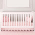 Hahafelt Pink Scalloped Crib Skirt 28"x 52" with 14" Drop Pleated Dust Ruffle