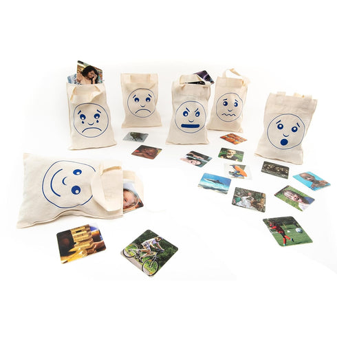 Feelings and Emotions Sorting Bags - 66 Pieces SEL Sorting Game for Pre-K Educational Learning Resource, 6 Emotions
