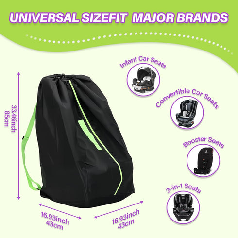 2pcs Saranna Car Seat Travel Bag for Airplane: Car Seat Bags for Air Travel Fit All Car Seats, Infant Carriers