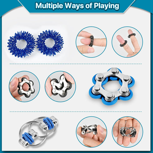Fidget Toys Adults Pack 6Pcs, EDC Fidgeting Game for Kids, Mini Gadget Desk Toys for Stress Relief