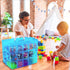 Storage Box for Lego, Stackable Storage Organizer with 30 Compartments for Lego, Storage for Barbie Dolls, for Hot Wheel Toy Bins for kids organizer, Clear Toy Storage Bin(Blue) by WSBXBB