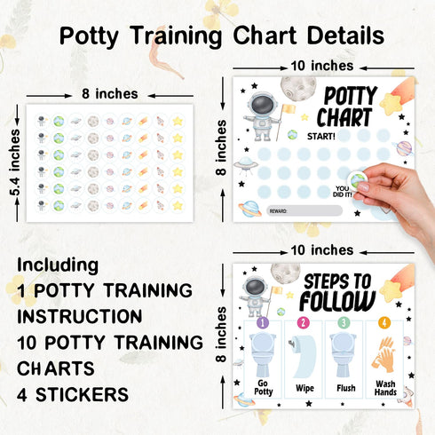 HOUSPEAK 10 216 Astronaut Potty Reward Sticker Chart for Toddlers Boys Girls, Sheets Training Chart with Stickers