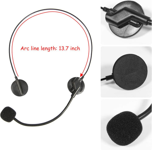 PROLOSO 9 Pack Play Headset with Microphone for Kids Toy Microphone Headband Rockstar Pop Singer Costume Accessories Black Headpiece Party Prop Only