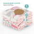 5-Pack 22" 11" Featherhead Muslin Burp Cloths for Baby Girl Large X - Ultra Soft & Extra Absorbent Cotton Terry Backing
