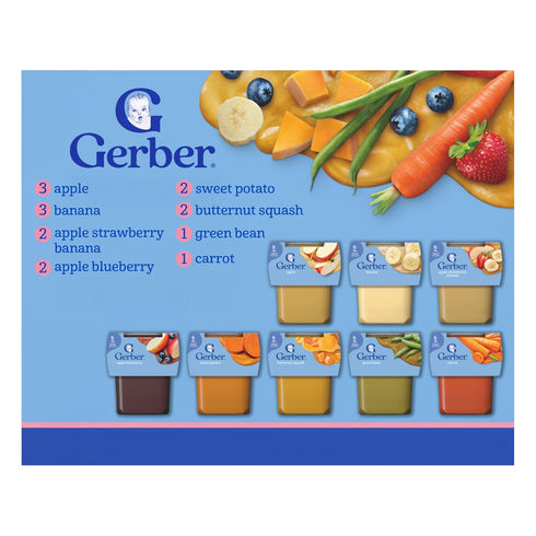 Gerber Baby Foods 2nd Foods Variety Pack, Natural for Baby, Fruit &