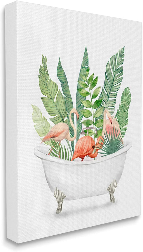Tropical Flamingoes Canvas Wall Art by Ziwei Li